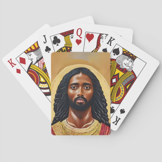 Baraja De Cartas África negra Jesucristo Arte Religioso (Reverso)