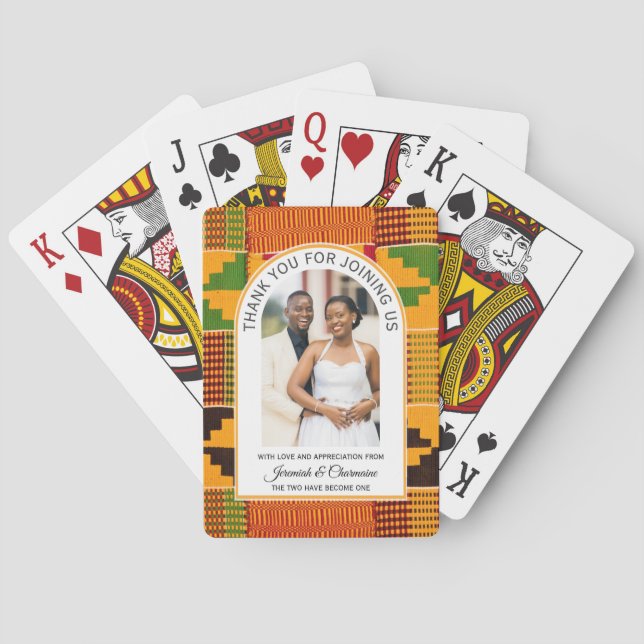 Baraja De Cartas African Ghana Kente WEDDING Guest Favor Gift (Reverso)
