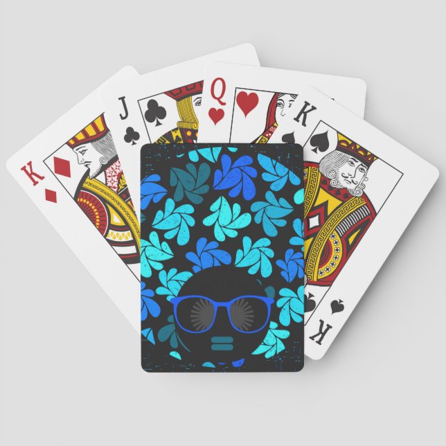 Baraja De Cartas Afro Diva Azul  (Reverso)