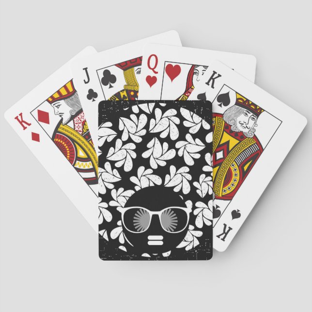 Baraja De Cartas Afro Diva Blanco y Negro (Reverso)