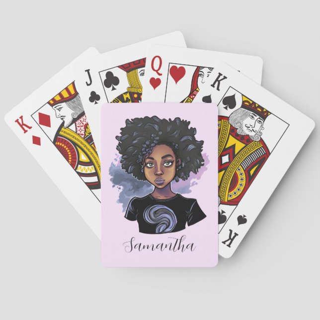 Baraja De Cartas Afroamericana desconcertante y personalizada (Reverso)