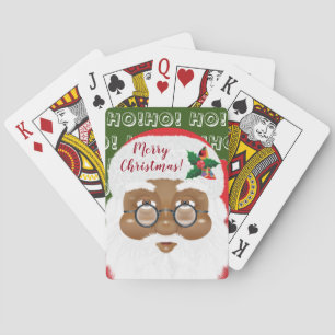 Baraja De Cartas Afroamericano Papá Noel Navidad Feriado