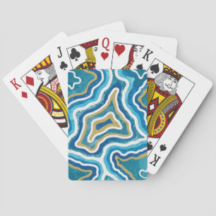 Baraja De Cartas Agato gráfico de oro azul