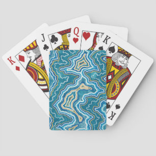 Baraja De Cartas Agato gráfico de oro azul