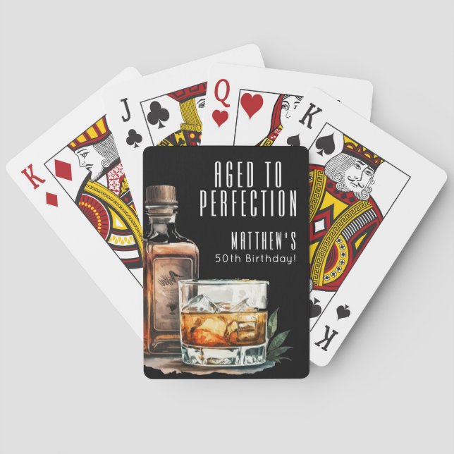 Baraja De Cartas Aged To Perfection Birthday Whiskey (Reverso)
