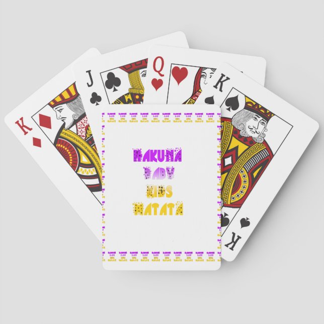 Baraja De Cartas Agradable Hakuna Matata Púrpura y Amarillo Niños G (Reverso)