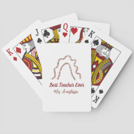 Baraja De Cartas Agradecimiento a la maestra arcoíris brillo marrón