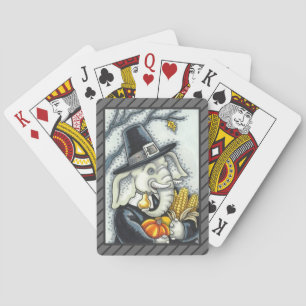 BARAJA DE CARTAS AGRADECIMIENTO A PILGRIM ELEPHANT, HOLIDAY PACHYDE