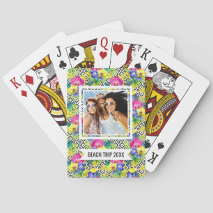 Baraja De Cartas Agrega tu nombre   Begonia Orquídea Y Hojas De Pal