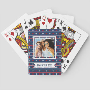 Baraja De Cartas Agrega tu nombre Blanco Rojo Y Azul Patente Náut