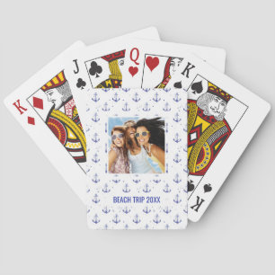 Baraja De Cartas Agrega tu nombre   Patrón de anclaje de acuarela