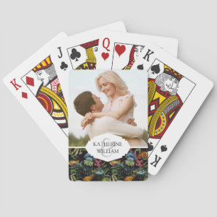 Baraja De Cartas Agrega tu nombre   Patrón de vida marina acuarela 