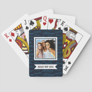 Baraja De Cartas Agrega tu nombre   Patrón de yate azul
