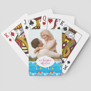 Baraja De Cartas Agrega tu nombre   Patrón de yate neón