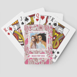 Baraja De Cartas Agrega tu nombre Patrón marino rosa