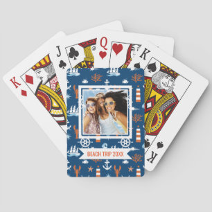 Baraja De Cartas Agrega tu nombre Patrón temático marino