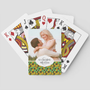 Baraja De Cartas Agrega tu nombre   Piñas De Oro En Rayas