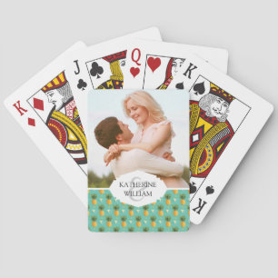 Baraja De Cartas Agrega tu nombre   PineapplePatrón geométrico