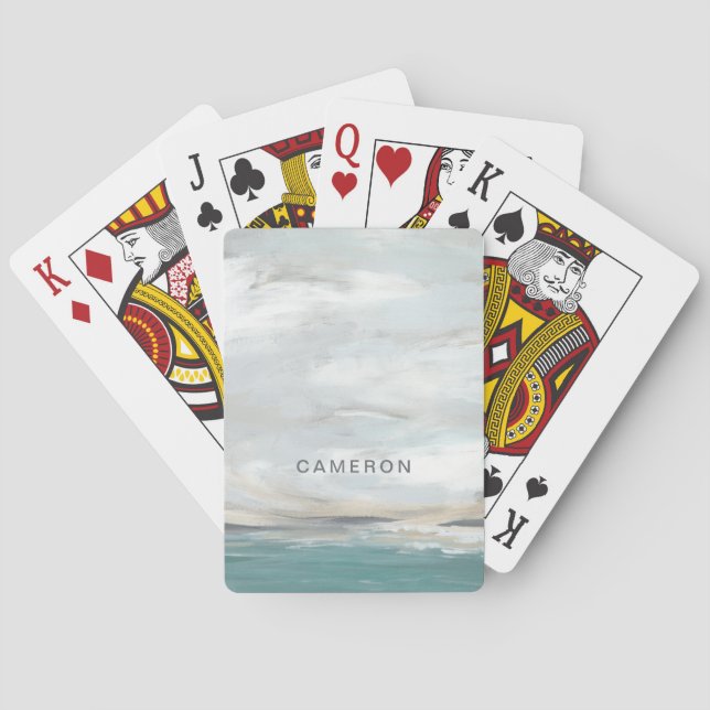 Baraja De Cartas Agrega tu nombre | Seafoam Vista (Reverso)