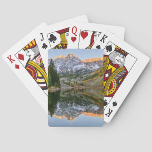 Baraja De Cartas Agua   Maroon Bells Lake Aspen Trees