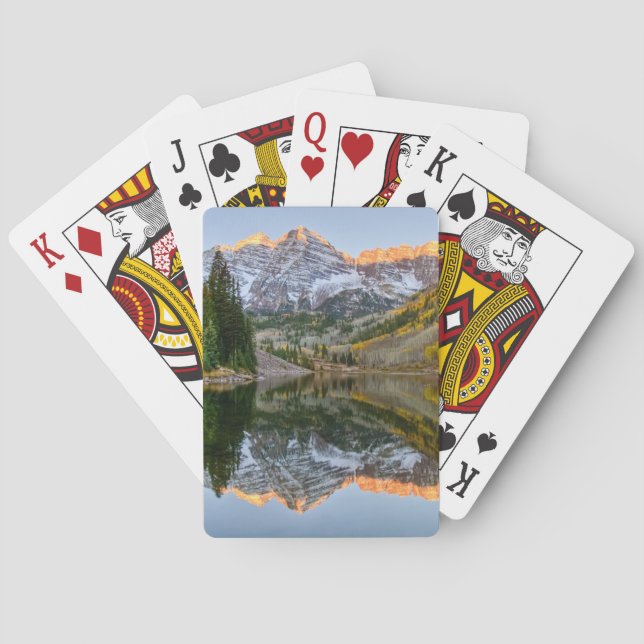 Baraja De Cartas Agua | Maroon Bells Lake Aspen Trees (Reverso)