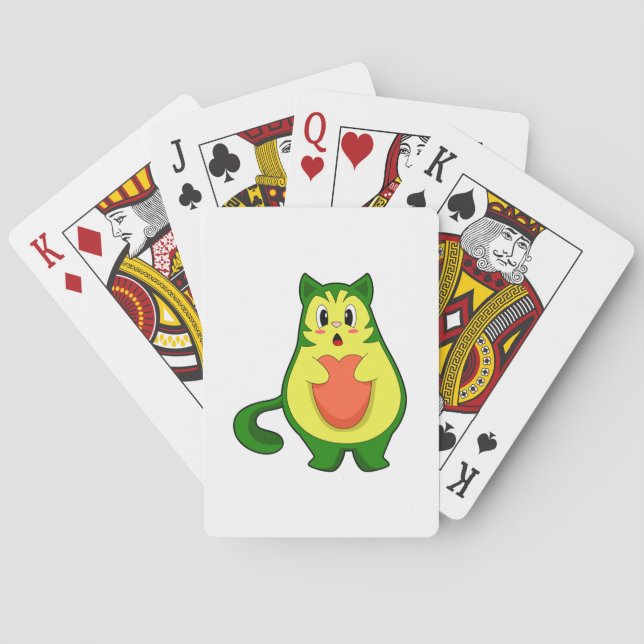 Baraja De Cartas Aguacate de gato (Reverso)