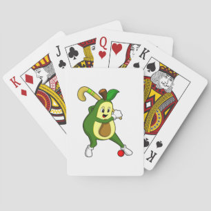 Baraja De Cartas Aguacate en hockey con bate de hockey