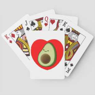 Baraja De Cartas Aguacate lindo en el corazón rojo