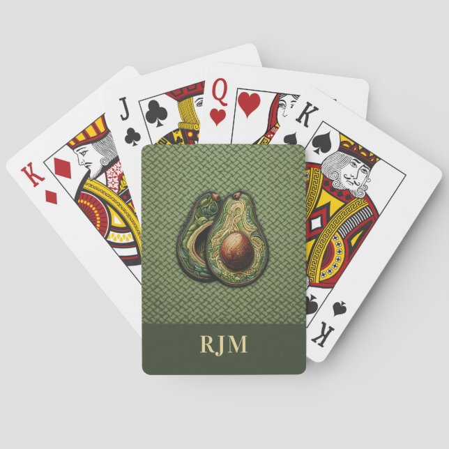 Baraja De Cartas Aguacate Lover Faux Embroidery (Reverso)