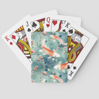 Baraja De Cartas Aguas tranquilas: Patrón acuarela Koi Fish