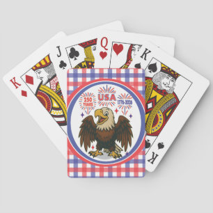 Baraja De Cartas Águila calva con fuegos artificiales - Estados Uni