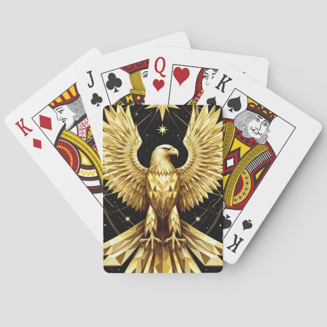 Baraja De Cartas Águila Ornamental Dorada (Reverso)