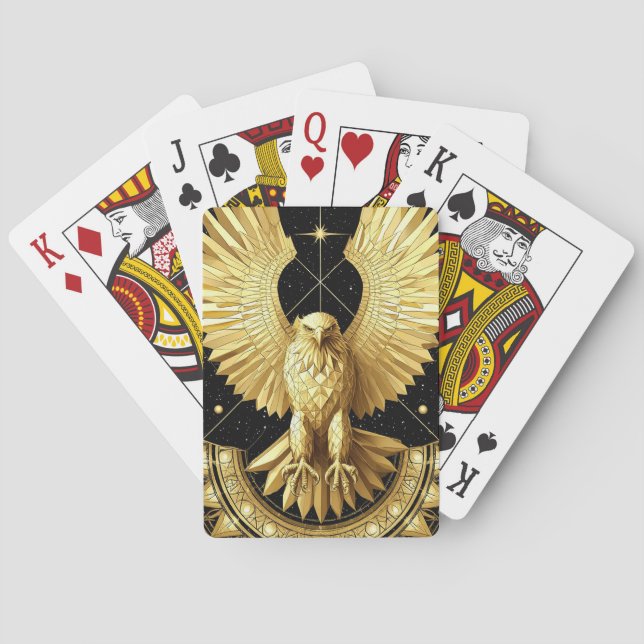 Baraja De Cartas Águila Ornamental Dorada (Reverso)