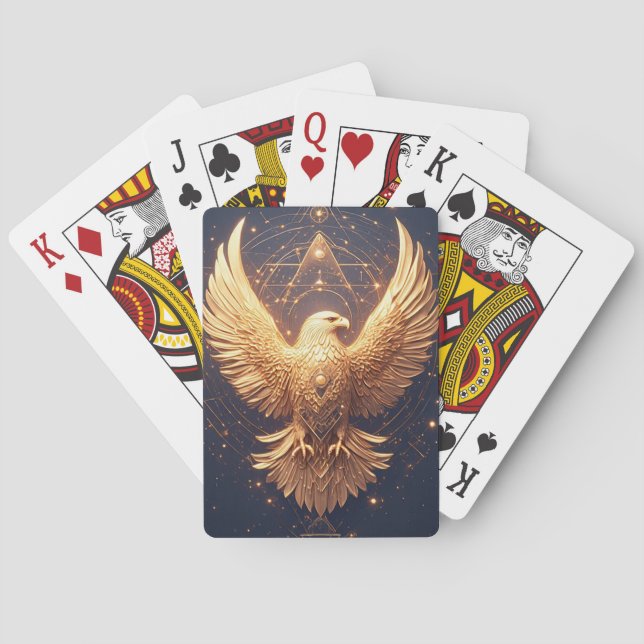 Baraja De Cartas Águila Ornamental Dorada (Reverso)