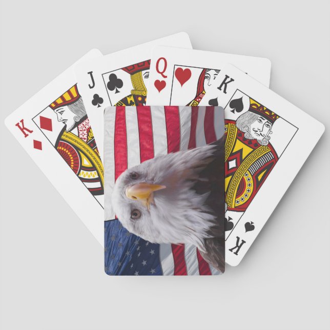 Baraja De Cartas Águila y bandera de Estados Unidos (Reverso)