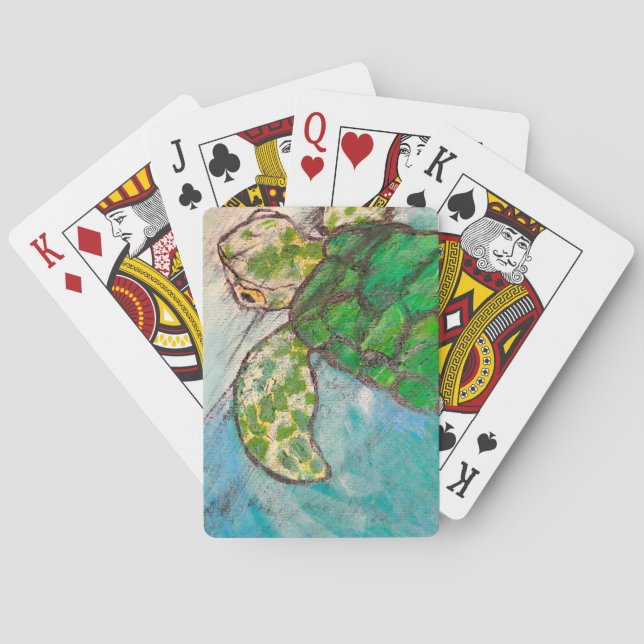 Baraja De Cartas Ahorre la tortuga de mar (Reverso)