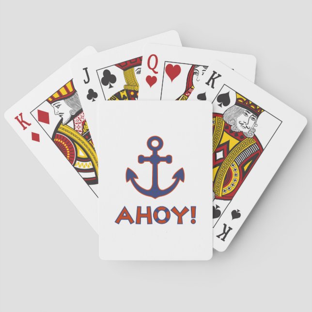 Baraja De Cartas ¡AHOY! Buoy + Anchor Diseño Rojo+Azul (Reverso)