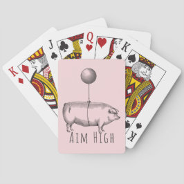 Baraja De Cartas Aim High Cute Pig and Balloon Inspirational