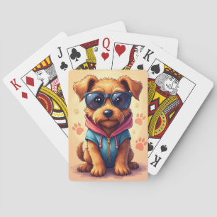 Baraja De Cartas Airedale Terrier divertido Kawaii perro