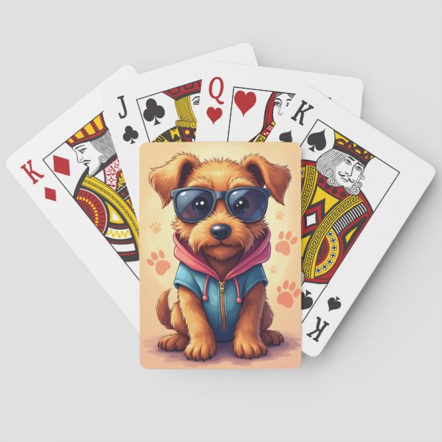 Baraja De Cartas Airedale Terrier divertido Kawaii perro (Reverso)
