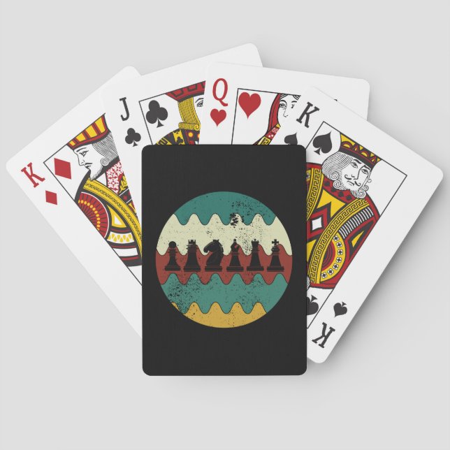 Baraja De Cartas Ajedrez - piezas de ajedrez retro (Reverso)