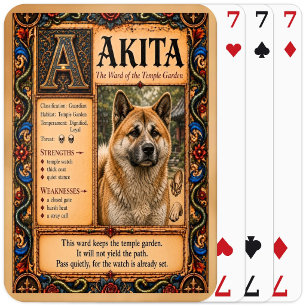 Baraja De Cartas Akita, Arte de Bestiario Medieval