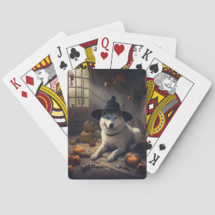Baraja De Cartas Akita Calabazas de Halloween Da Miedo