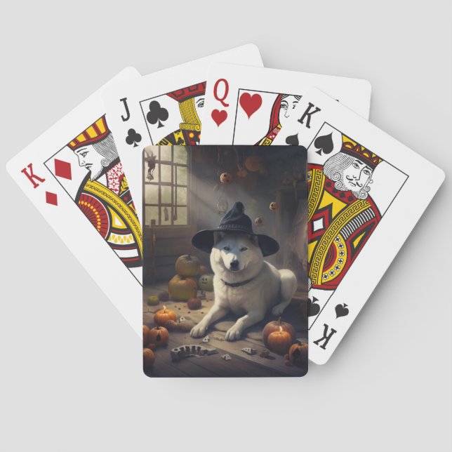 Baraja De Cartas Akita Calabazas de Halloween Da Miedo (Reverso)