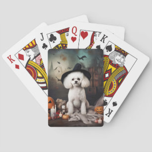 Baraja De Cartas Alarma de Halloween de Bichon Frise Pumpkins