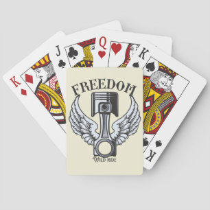 Baraja De Cartas alas de libertad pistones motocicleta vintage