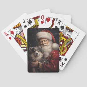 Baraja De Cartas Alaskan Malamute con Navidades de Santa Claus