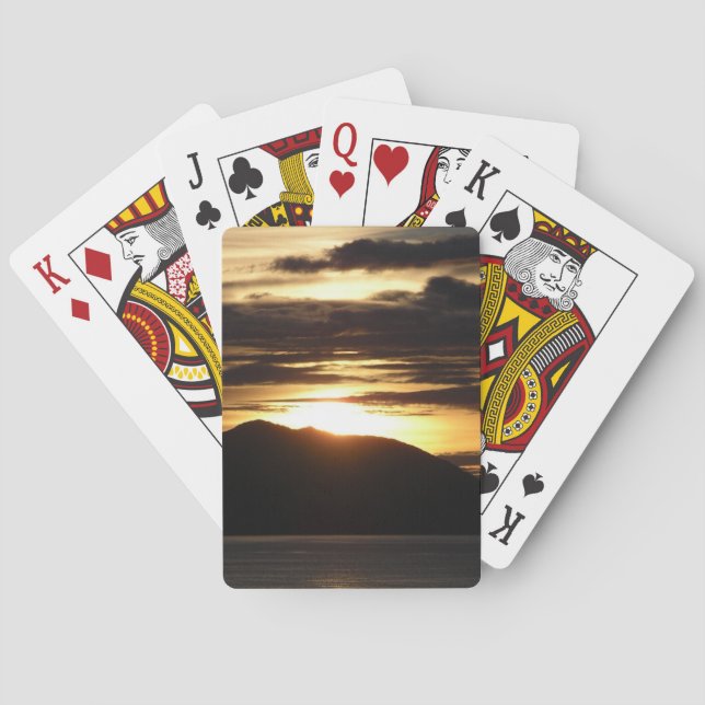 Baraja De Cartas Alaskan Sunset III Hermosa Fotografía de Alaska (Reverso)