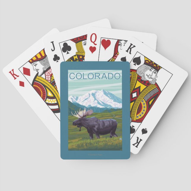 Baraja De Cartas Alces con MountainColorado (Reverso)