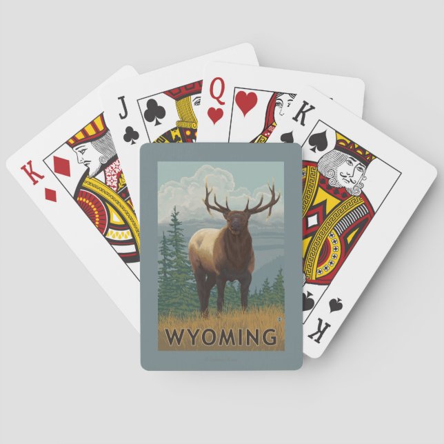 Baraja De Cartas Alces SceneWyoming (Reverso)